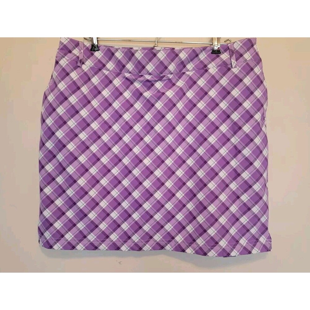 Alulr Womens Purple Plaid Athletic Skort Skirt Size 10